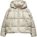 Faux Leather White Puffer Jacket